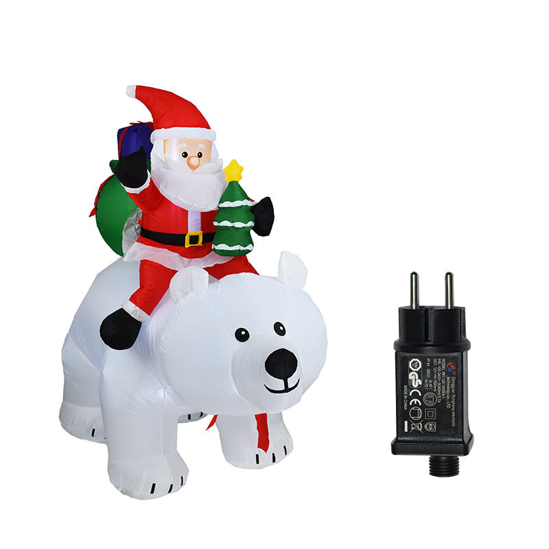 Inflatable Santa Claus And Polar Bear