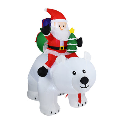 Inflatable Santa Claus And Polar Bear