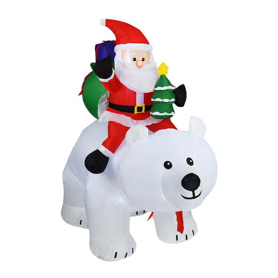 Inflatable Santa Claus And Polar Bear