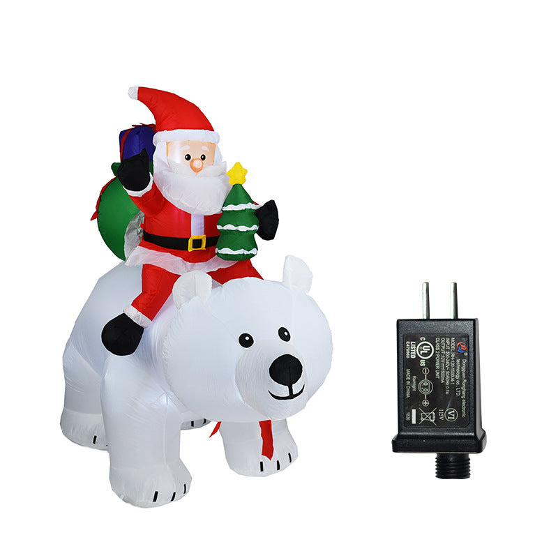 Inflatable Santa Claus And Polar Bear